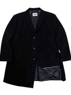 Joseph Abboud Wool Cashmere Pea Coat Black Long Trench Business Jacket Mens 2XL